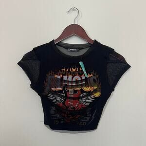 NWT Distressed band tee style top by G Mini USA